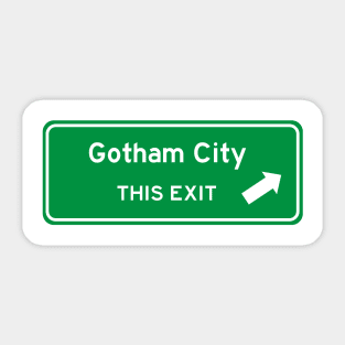 Gotham City Highway Exit Sign Sticker